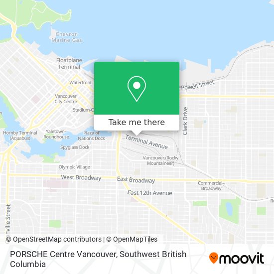 PORSCHE Centre Vancouver map