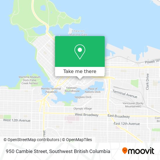 950 Cambie Street map