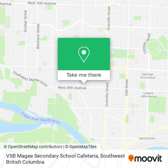 VSB Magee Secondary School Cafeteria map