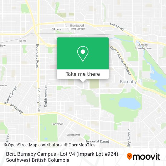 Bcit, Burnaby Campus - Lot V4 (Impark Lot #924) map