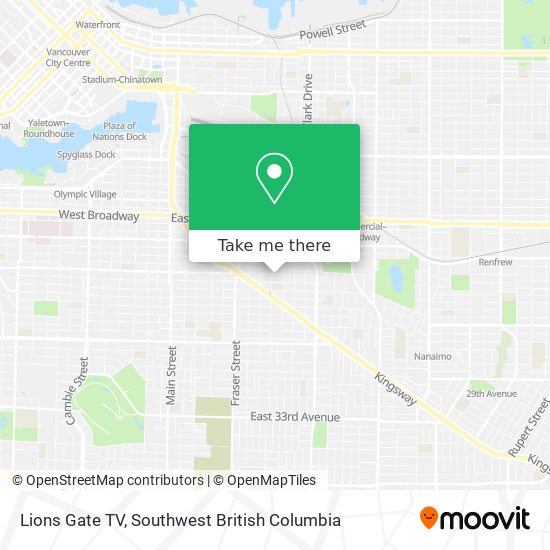 Lions Gate TV map