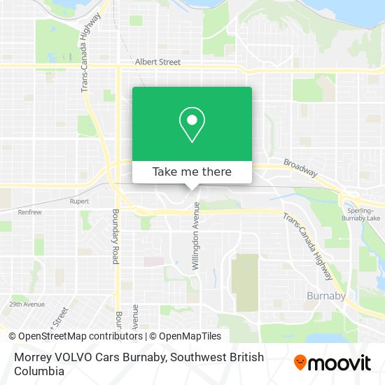 Morrey VOLVO Cars Burnaby map