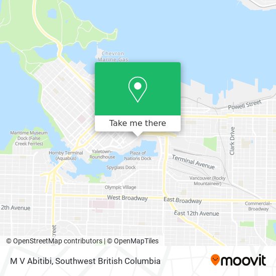 M V Abitibi map