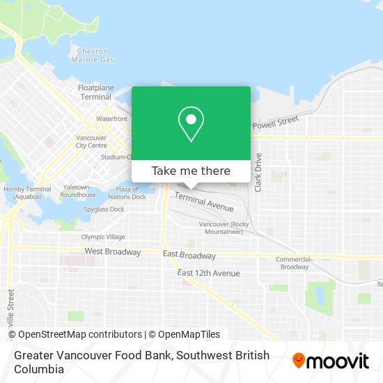 Greater Vancouver Food Bank map