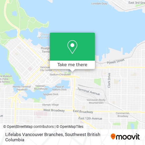 Lifelabs Vancouver Branches map