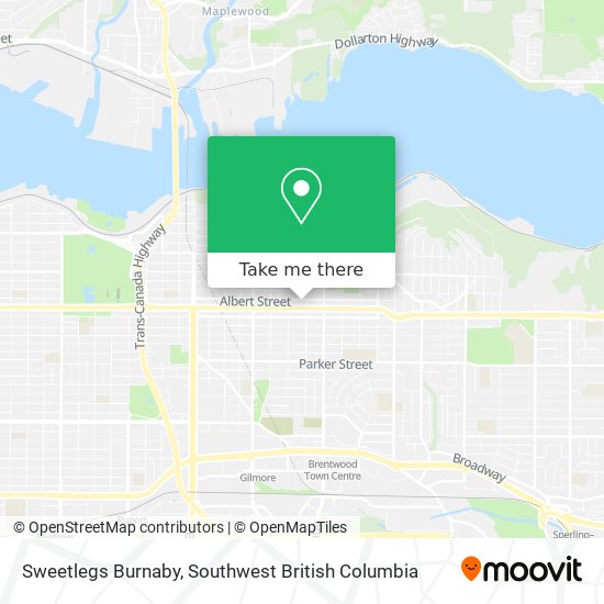 Sweetlegs Burnaby map