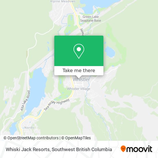 Whiski Jack Resorts map