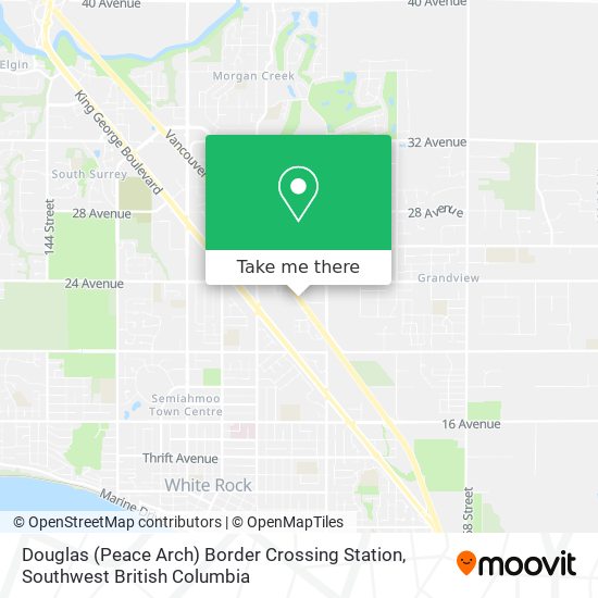 Douglas (Peace Arch) Border Crossing Station map