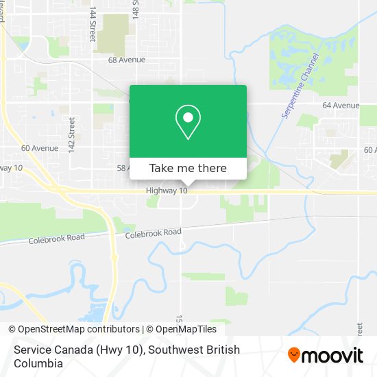 Service Canada (Hwy 10) map