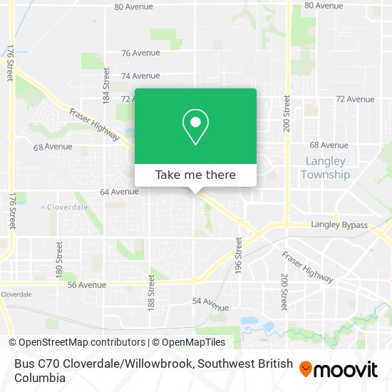 Bus C70 Cloverdale/Willowbrook plan