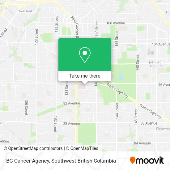 BC Cancer Agency map
