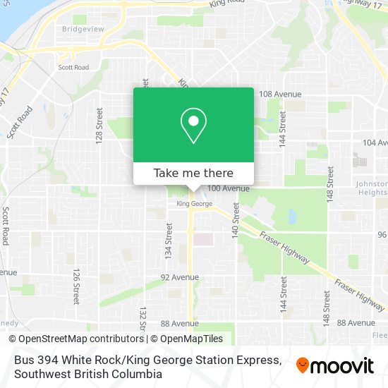 Bus 394 White Rock / King George Station Express map