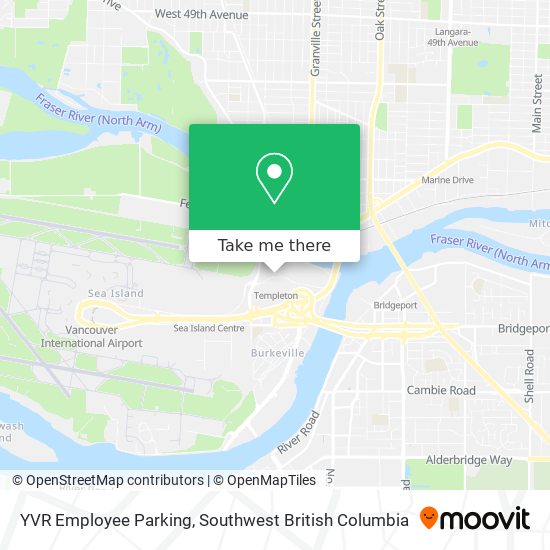 YVR Employee Parking map