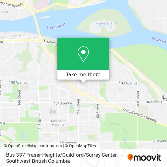 Bus 337 Fraser Heights / Guildford / Surrey Center plan