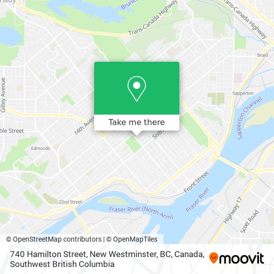 740 Hamilton Street, New Westminster, BC, Canada map