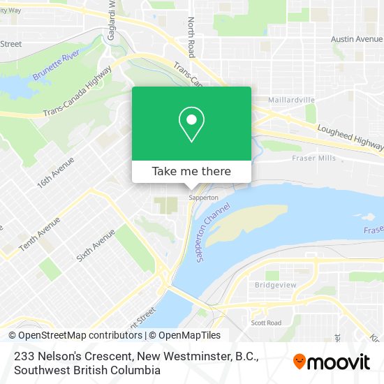 233 Nelson's Crescent, New Westminster, B.C. map