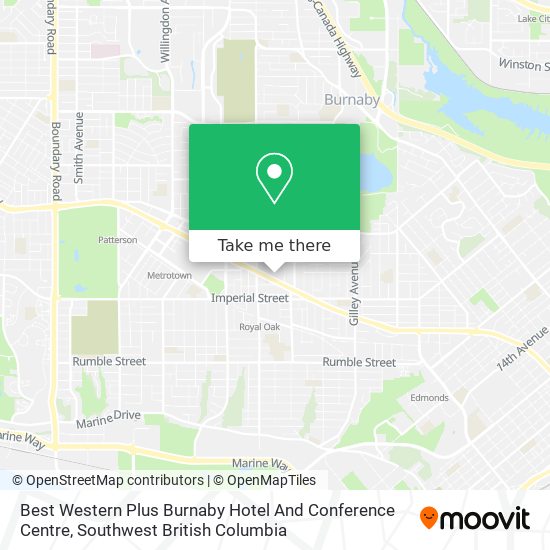 Best Western Plus Burnaby Hotel And Conference Centre map