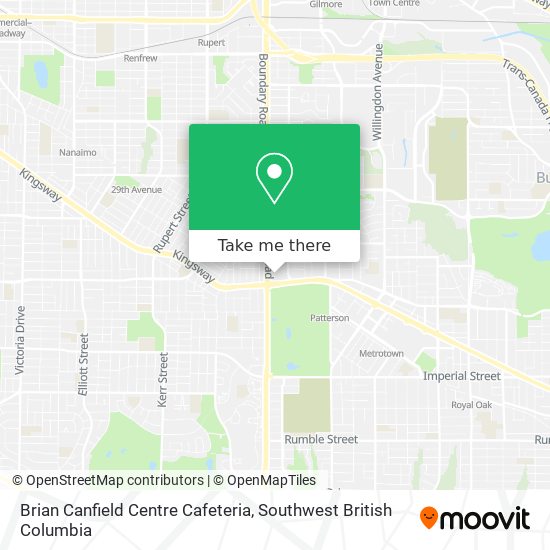 Brian Canfield Centre Cafeteria map