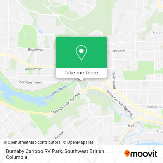 Burnaby Cariboo RV Park map