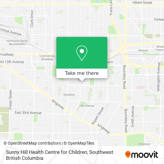 Sunny Hill Health Centre for Children map