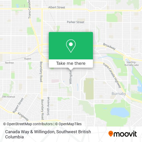 Canada Way & Willingdon map