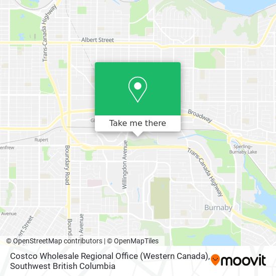 How to get to Costco Wholesale Regional Office (Western Canada) in