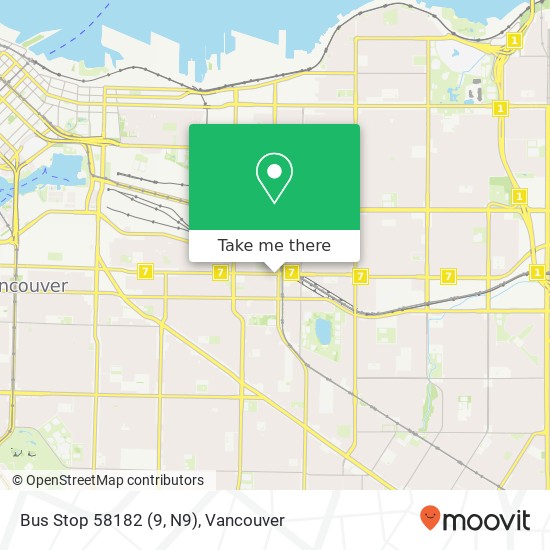 Bus Stop 58182 (9, N9) map