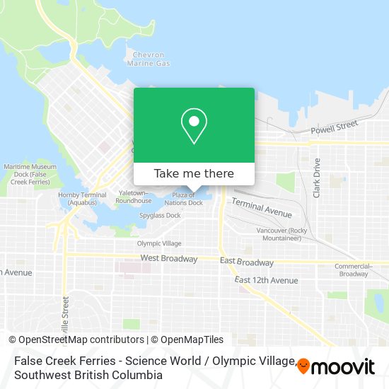False Creek Ferries - Science World / Olympic Village plan