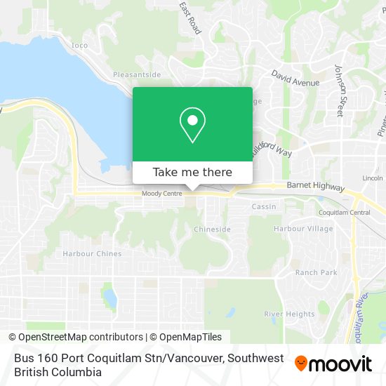 Bus 160 Port Coquitlam Stn / Vancouver map