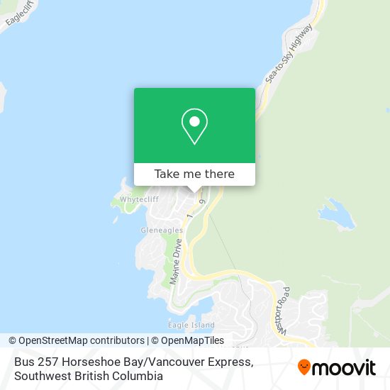 Bus 257 Horseshoe Bay / Vancouver Express map