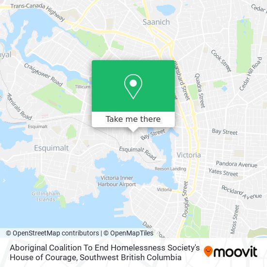 Aboriginal Coalition To End Homelessness Society's House of Courage map