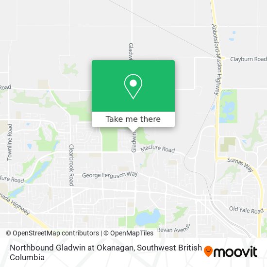 Northbound Gladwin at Okanagan map