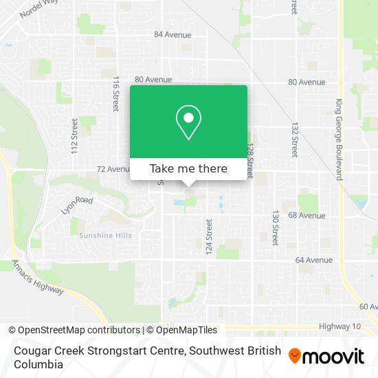 Cougar Creek Strongstart Centre map