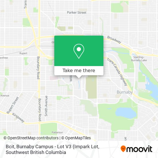 Bcit, Burnaby Campus - Lot V3 map
