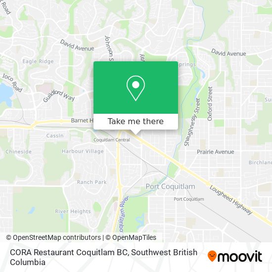 CORA Restaurant Coquitlam BC map