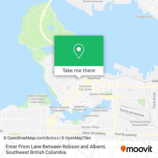 Enter From Lane Between Robson and Alberni map