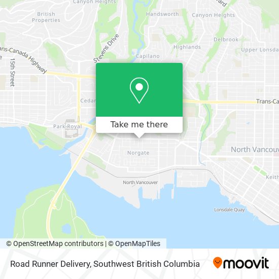 Road Runner Delivery map