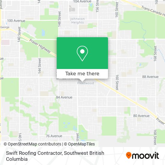 Swift Roofing Contractor map