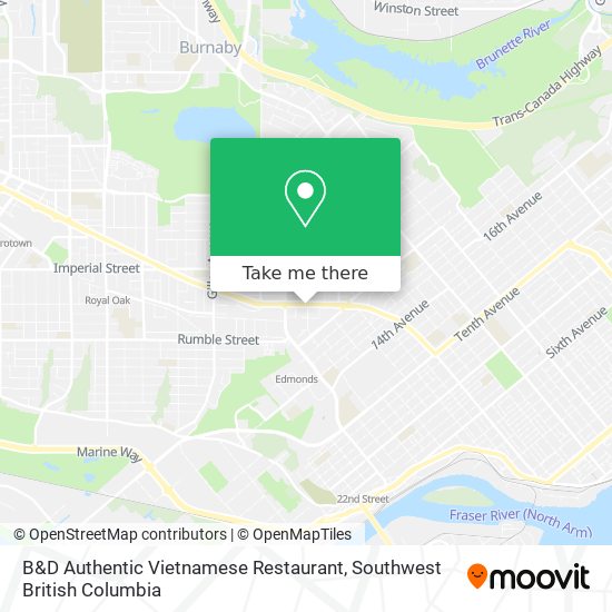 B&D Authentic Vietnamese Restaurant plan