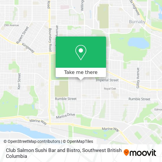 Club Salmon Sushi Bar and Bistro map