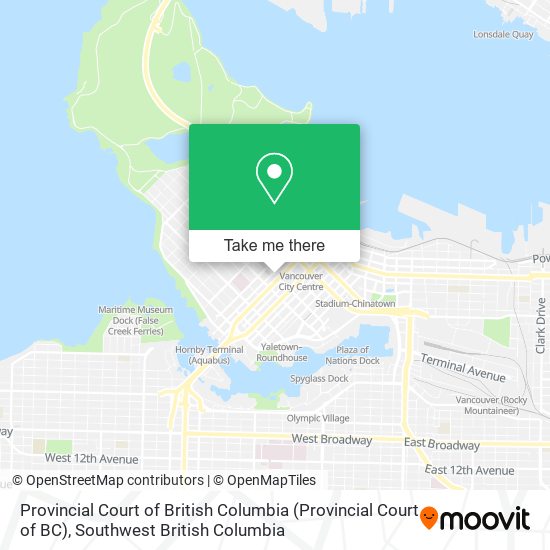 Provincial Court of British Columbia (Provincial Court of BC) map