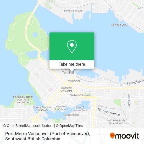 Port Metro Vancouver (Port of Vancouver) map