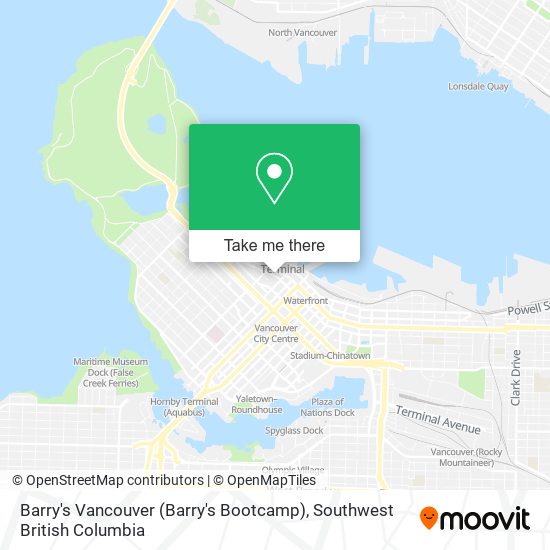 Barry's Vancouver (Barry's Bootcamp) map