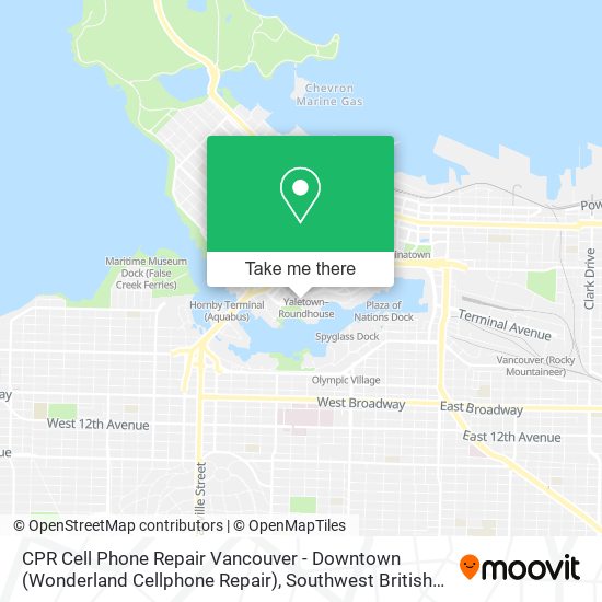 CPR Cell Phone Repair Vancouver - Downtown (Wonderland Cellphone Repair) map