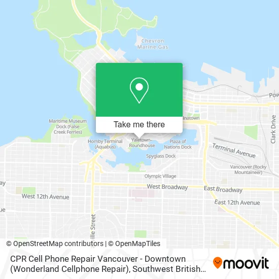 CPR Cell Phone Repair Vancouver - Downtown (Wonderland Cellphone Repair) map