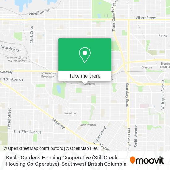 Kaslo Gardens Housing Cooperative (Still Creek Housing Co-Operative) map