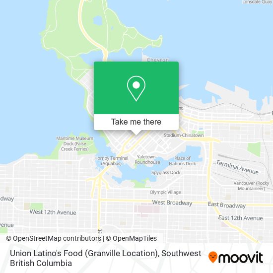 Union Latino's Food (Granville Location) plan
