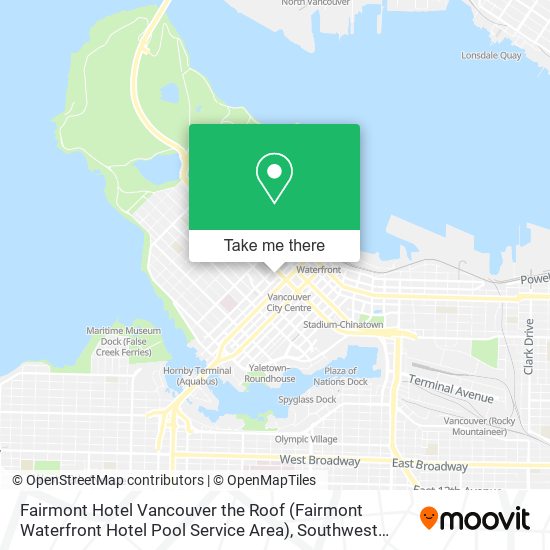 Fairmont Hotel Vancouver the Roof (Fairmont Waterfront Hotel Pool Service Area) map