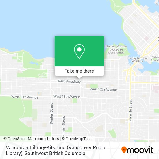 Vancouver Library-Kitsilano (Vancouver Public Library) map