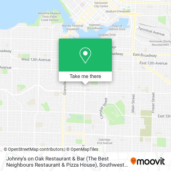 Johnny's on Oak Restaurant & Bar (The Best Neighbours Restaurant & Pizza House) plan